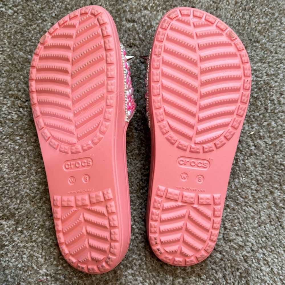 Eeuc Custom Crocs Slides, Size 8 - image 5